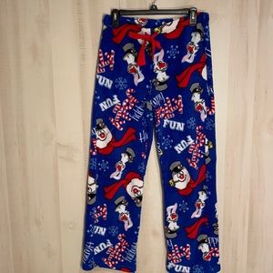 Frosty The Snowman Fleece Pajama Pants Size Medium
